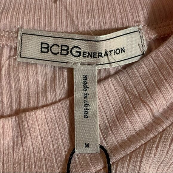 BCB GENERATION Sleeveless Mock Neck Top Women’s Medium Pink Ribbed Slinky. - Picture 6 of 10